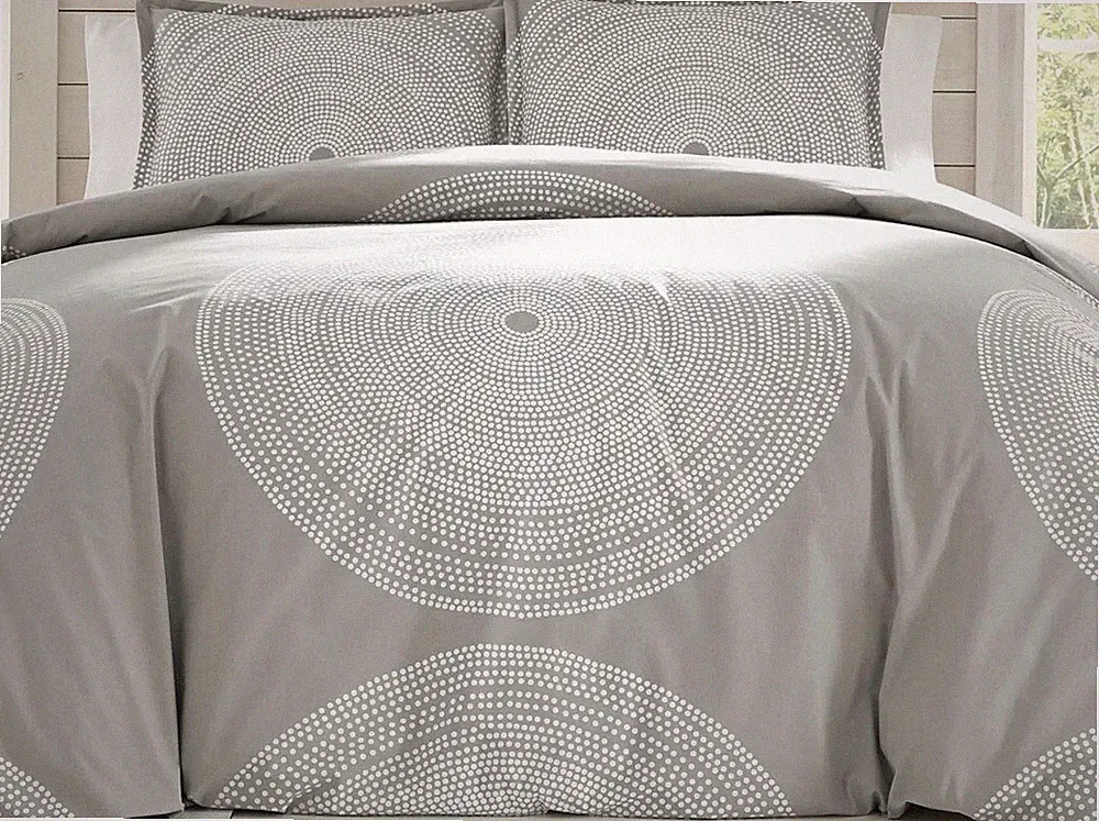 Marimekko Fokus King Comforter & Shams Set Gray New