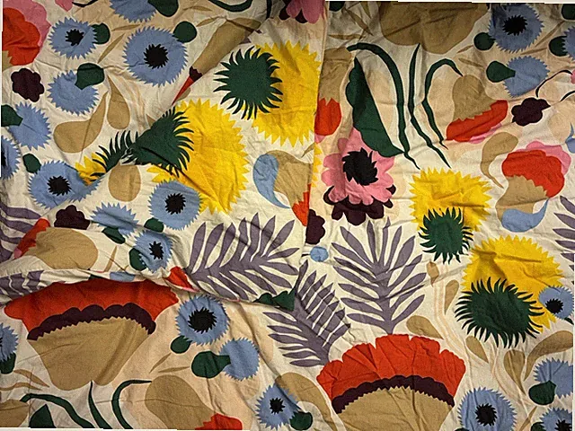 Marimekko Full/Queen Comforter Bold Floral Cotton Percale 92x100 Ojakellukka