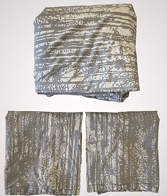 Marimekko Pihkassa Full Queen Duvet Cover (2) Shams Gray Trees Cotton Sateen