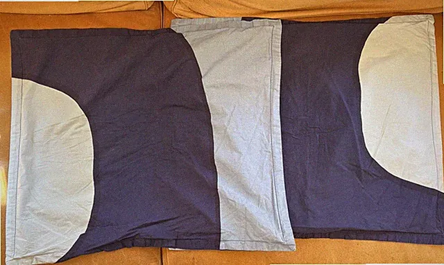 MARIMEKKO standard size pillowcases lot of two blue abstract pattern