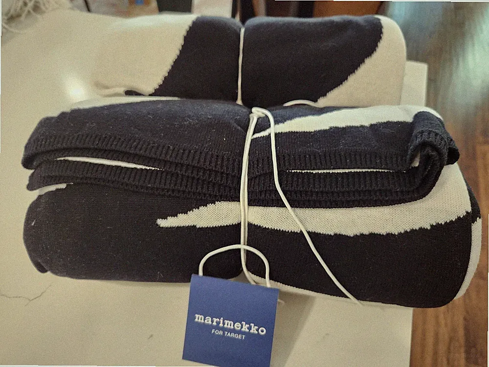 Marimekko Target blanket NEW - Kaivo Black & White 60x50 cotton/acrylic throw