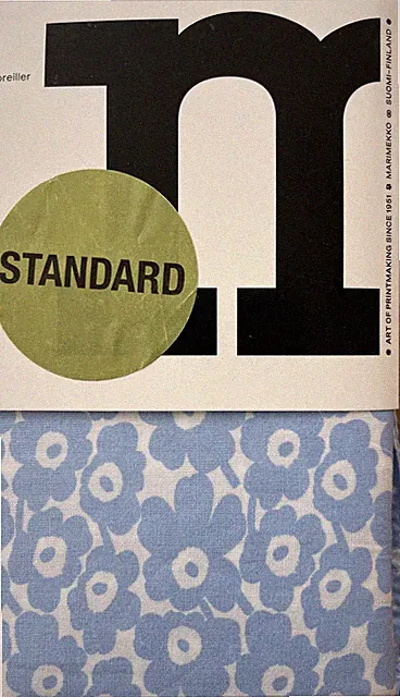Marimekko~Unikko~2 Standard Pillowcases~Percale~OEKOTEX~Blue/white~Floral~NWT~