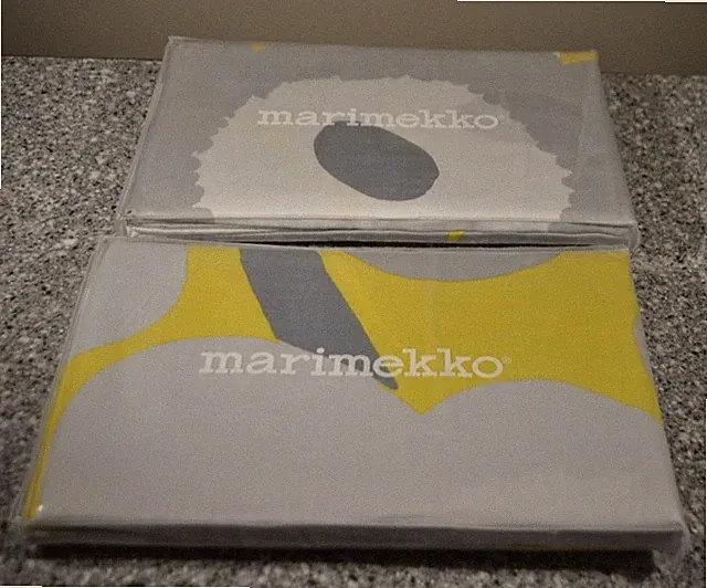 Marimekko Unikko Yellow Floral King Pillow Shams Pillowcases Set Of 2
