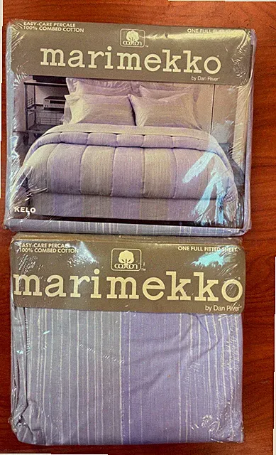 NEW! Vintage - Marimekko for Dan River "Kelo" Pattern Flat & Fitted Sheets