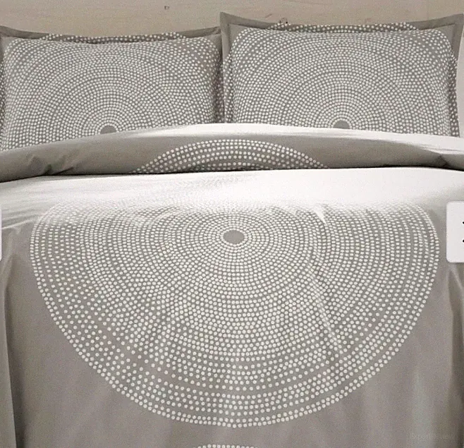 NWOT $200 MARIMEKKO Fokus Comforter SET Gray KING