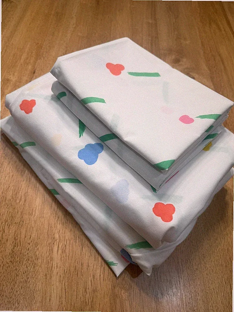 Vintage MARIMEKKO Snow Flower King Sheet Set dan river 1982 4-Piece Bedding