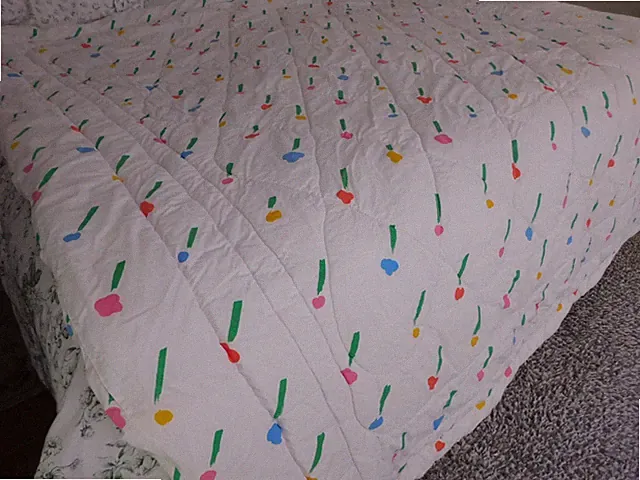 VTG MARIMEKKO SNOW FLOWERS COMFORTER QUILT BEDSPREAD TWIN ~RARE~ HTF POP ART